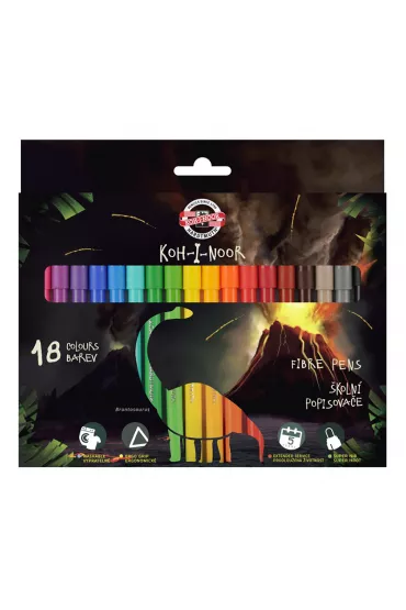 Koh-I-Noor Flamastry Dino 18 szt.