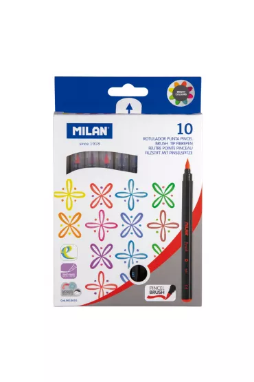 Milan Flamastry z p�dzelkiem 10 szt.