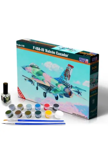Model do sklejania 1:72 My�liwiec F-16A-15 Halcon Cazador Zestaw farby + p�dzelek Olymp Aircraft