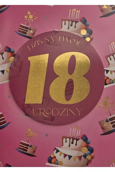 Yeku Karnet Urodziny 18 damskie