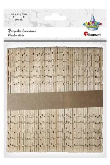 Titanum Drewniane patyczki karbowane 10 x 114 mm