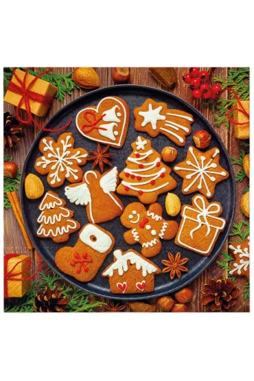 Paw Serwetki BN Lunch Tete a Tete Gingerbread icing decorated 33x33 20szt./op.