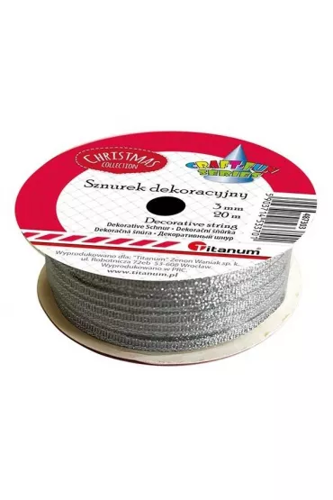 Titanum Sznurek-wst��ka srebrny 3mm x 20m