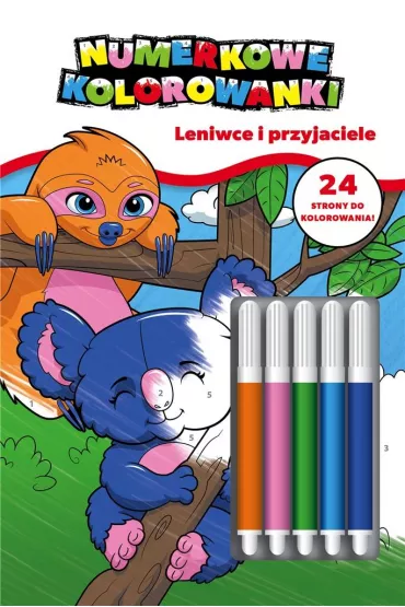 Leniwce i przyjaciele. Numerkowe kolorowanki. Koala