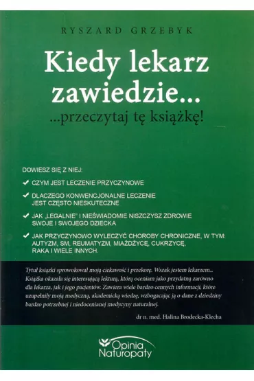 Kiedy lekarz zawiedzie... przeczytaj t� ksi��k�! - Ryszard Grzebyk
