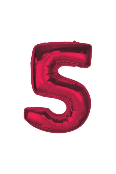 Godan Balon foliowy cyfra 5 czerwona Smart 92cm