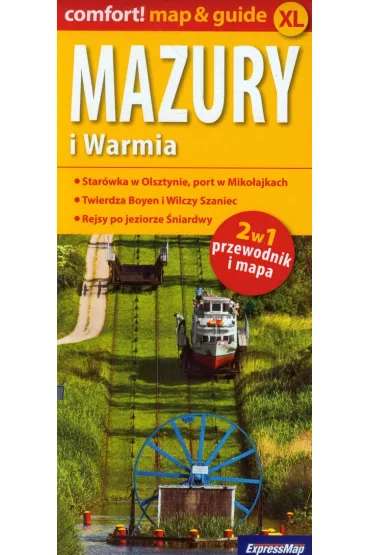 Mazury i Warmia 2 w 1 przewodnik i mapa