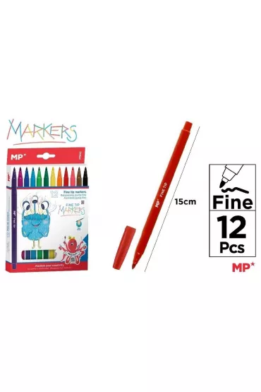 Mp Main Paper Flamastry 12 kolor�w