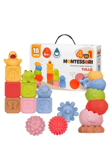 Klocki sensoryczne Zestaw Montessori 18 szt