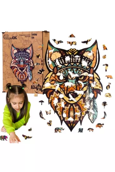 Puzzle drewniane eko 130 el. Le�ny lis A3 Maksik
