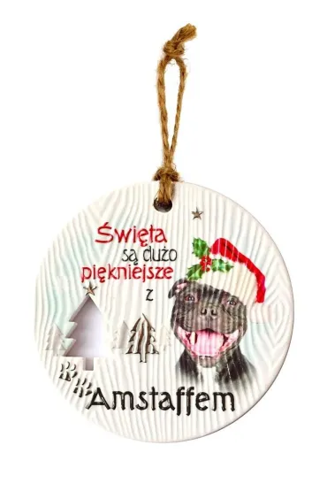 Kukartka Zawieszka ceramiczna Bo�e Narodzenie Amstaff