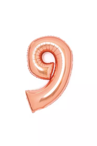 Amscan Balon foliowy cyfra 9 r�owe z�oto 47x66cm