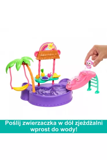 Enchantimals.Tropikalny basen + Lalka ma�pka HTW73 Mattel