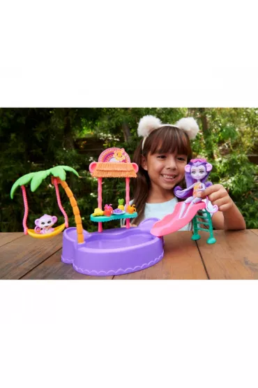Enchantimals.Tropikalny basen + Lalka ma�pka HTW73 Mattel