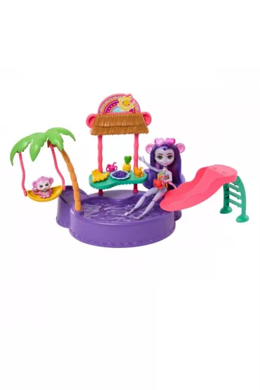 Enchantimals.Tropikalny basen + Lalka ma�pka HTW73 Mattel
