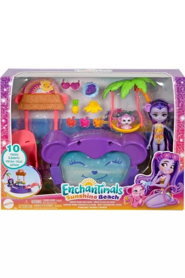 Enchantimals.Tropikalny basen + Lalka ma�pka HTW73 Mattel