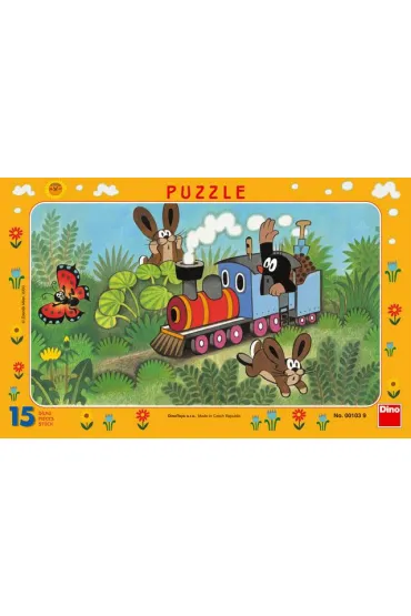 Puzzle ramkowe 15 el. Krecik i ciuchcia Dino Toys