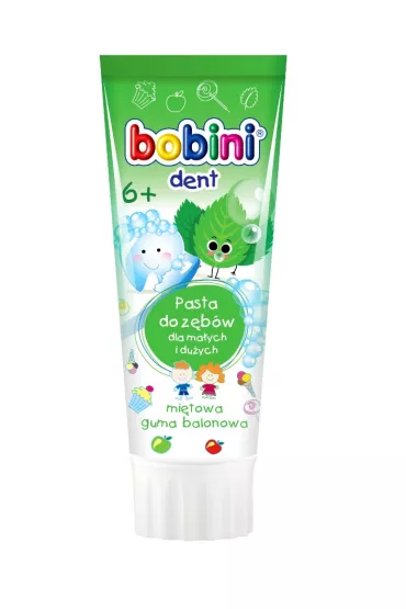 Bobini Dent pasta do z�b�w dla ma�ych i du�ych powy�ej 6-go roku �ycia Mi�towa guma balonowa 75 ml