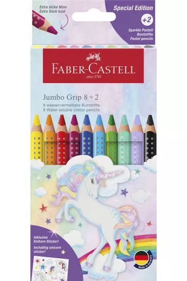 Faber-Castell Kredki Jumbo Grip Jednoro�ec 8kol+2kol pastel+nakl