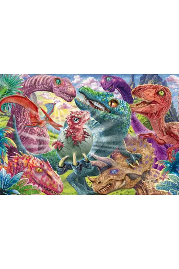 Puzzle 100 el. PQ Du�e przygody ma�ych dinozaur�w Schmidt