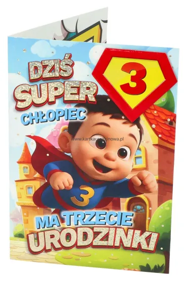 Yeku Karnet Urodziny 3 ch�opiec - Superbohater