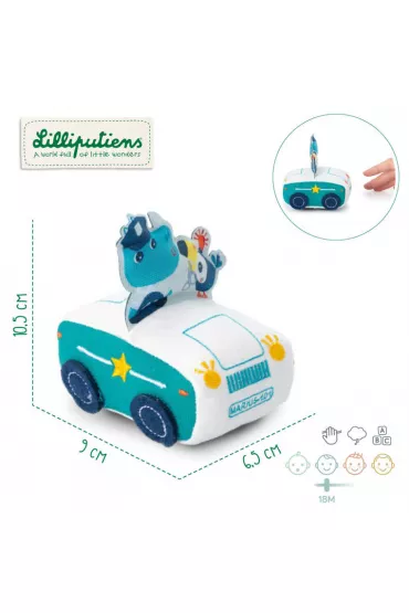 Lilliputiens Mi�kkie auto z nap�dem pull-back Nosoro�ec Marius 18 m+