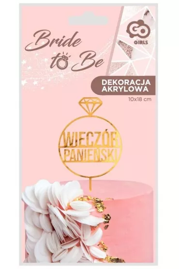 Godan Dekoracja akrylowa na tort wiecz�r panie�ski z�ota