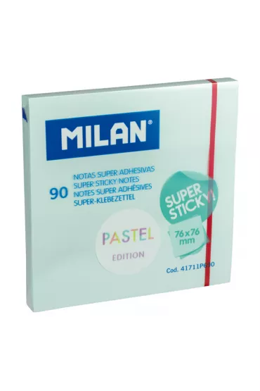 Milan Karteczki samoprzylepne Super Sticky Pastel niebieskie 76 x 76 mm 90 kartek 90 szt.