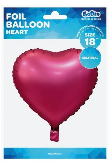 Godan Balon foliowy Serce r�owe matowe 45cm
