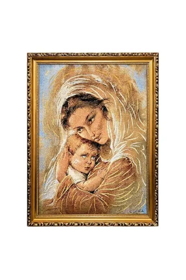 Obraz Haftowany Matka Bo�a z dzieci�tkiem 42x32cm