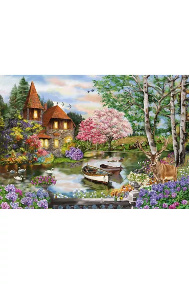 Puzzle 1000 el. Dom nad jeziorem Schmidt
