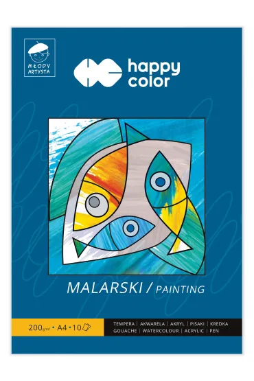Happy Color Blok malarski M�ody Artysta, bia�y, A4, 200g, 10 arkuszy 200 g 10 kartek