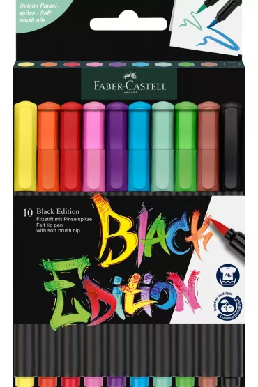Faber-Castell Pisaki p�dzelkowe Black Edition 10 szt.