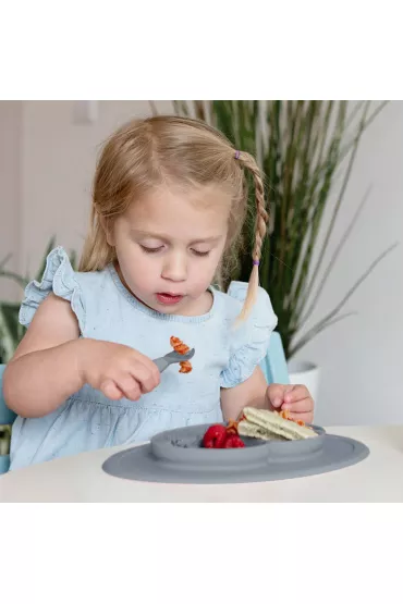 Ezpz Komplet silikonowych sztucw Mini Utensils szary