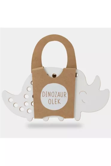 Dinozaur Olek.Drewniana przeplatanka Montessori Milin