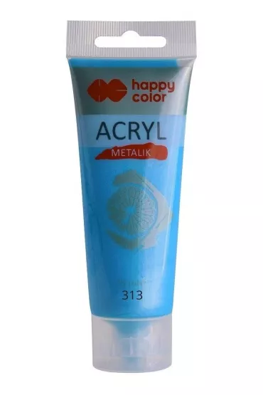 Happy Color Farba akrylowa per�owy metalik niebieski 75ml