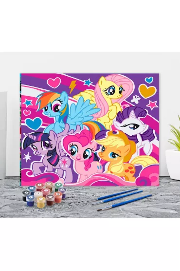 Twoje Hobby Malowanie po numerach - Kolorowe kucyki 40x50cm