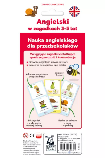 Angielski 3-5 lat. Zagadki obrazkowe. Kapitan Nauka - Barbara Jakubowska, Filip  Depa