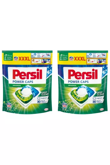 Persil Power Caps Kapsuki do prania biaego Universal Zestaw 2 x 46 szt.