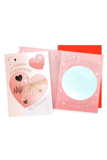 Kukartka Karnet B6 z kopert� Dla pary  serce, lusterko  PASSION CARDS DK-1221