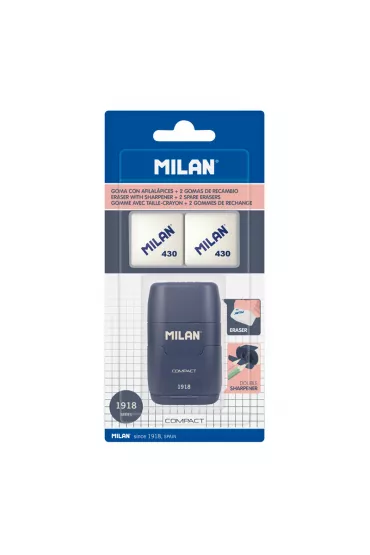 Milan Temper�wko-gumka Compact 1918 + 2 gumki 430 granatowa