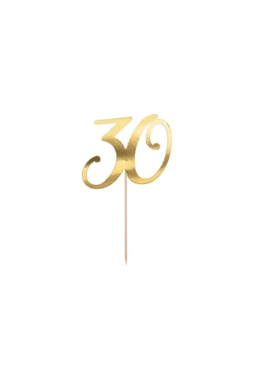 PartyDeco Topper na tort 30 z�oty 20.5 cm