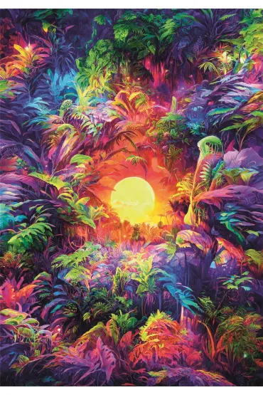 Puzzle 500 el. Compact Psychedelic Jungle Sunrise Clementoni