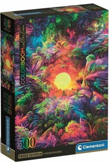 Puzzle 500 el. Compact Psychedelic Jungle Sunrise Clementoni