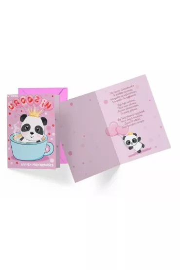 Kukartka Karnet B6 PR-411 Urodziny dzieci�ce (panda)