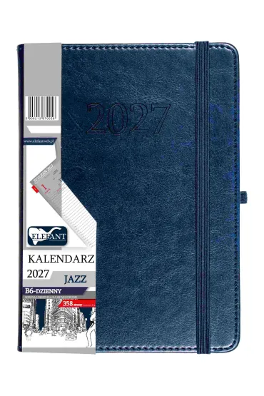 Kalendarz Jazz 2027 B6 dzienny granatowy
