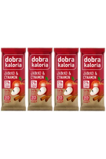 Dobra Kaloria Baton owocowy jabko i cynamon Zestaw 4 x 35 g