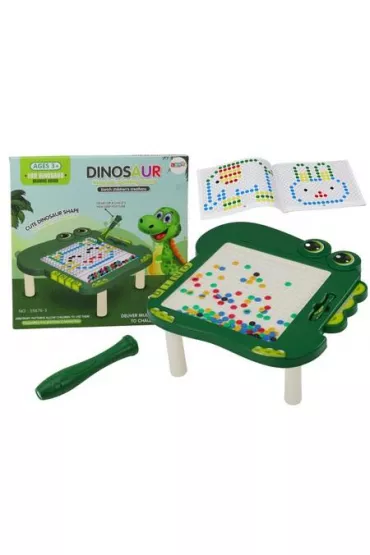 Stolik tablica edukacyjna magnetyczna Dinozaur LeanToys