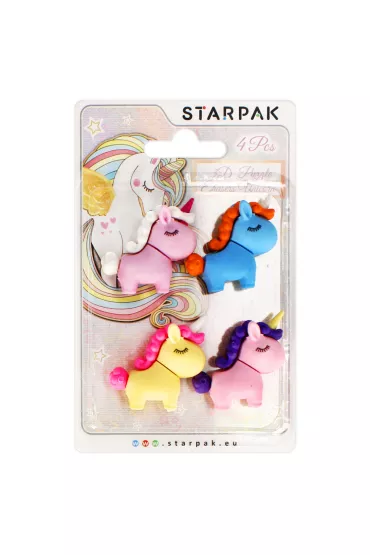 Gumka do mazania 3D puzzle Unicorn 4szt STARPAK 505324