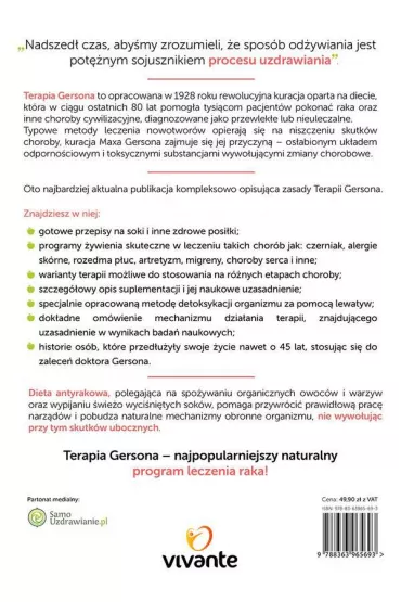Cud Terapii Gersona - Charlotte Gerson, Morton Walker